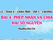 Ước và Bội của số nguyên, cách nhân chia hai số nguyên...